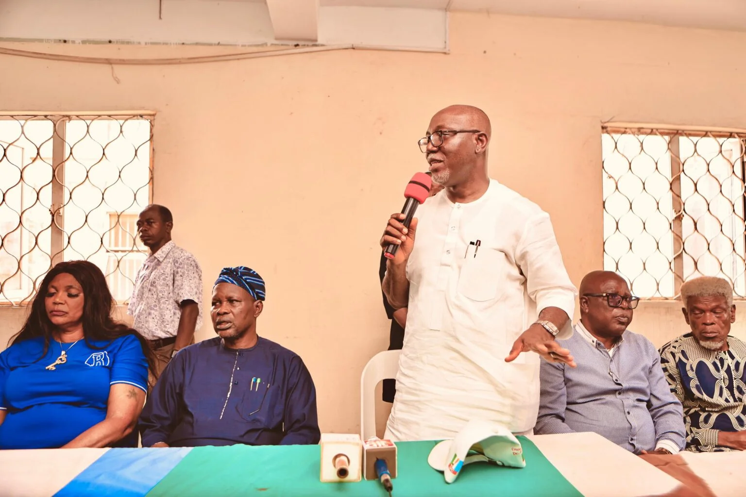 Ondo State Governor, Lucky Aiyedatiwa speaking at the APC party secretariat