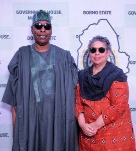Borno State Governor, Babagana Zulum and the Mission Director of USAID, Melisa Jones