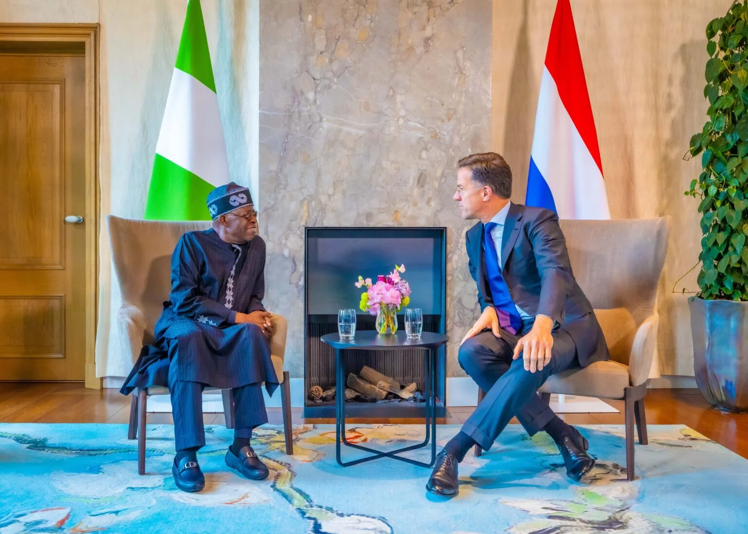 Nigerian President Bola Tinubu and Prime Minister of Netherlands, Mark Rutte