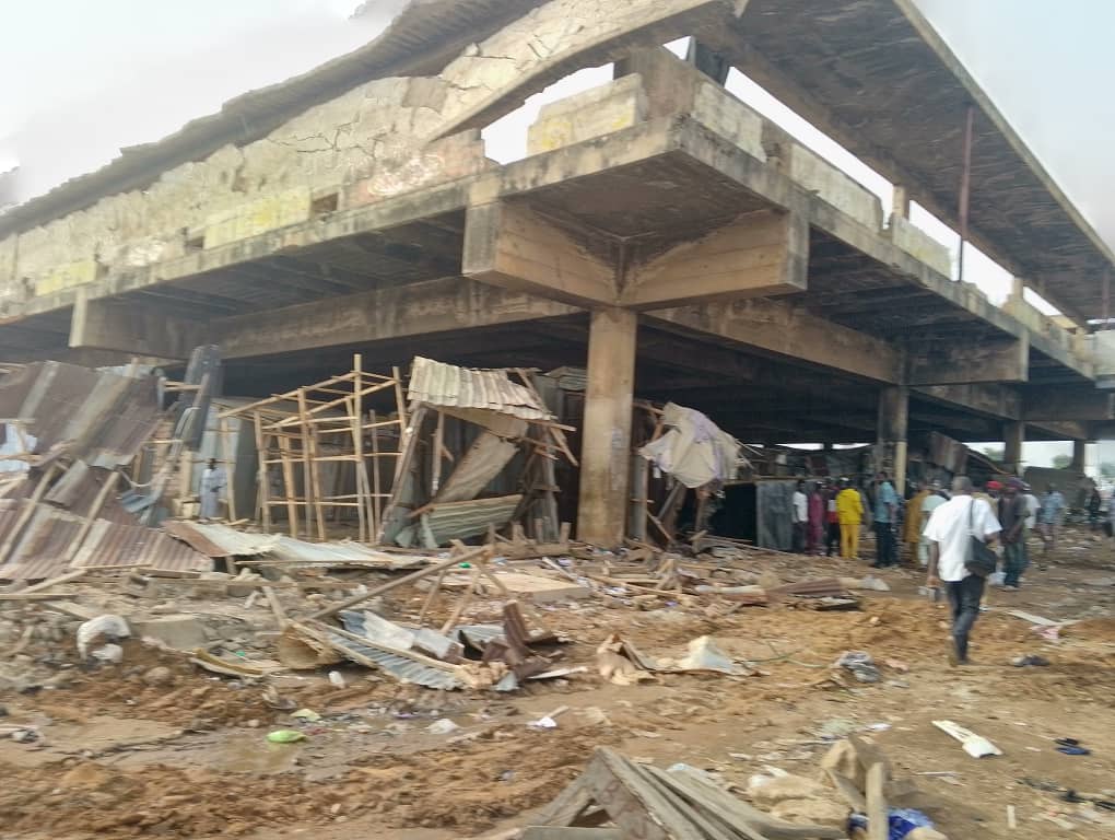 Demolition of Jos main market