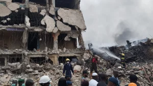 Some parts of Dosunmu Market Lagos Island affected by the fire incident