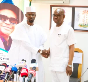 Minister of the Federal Capital Territory (FCT), Mr Nyesom Wike, and the Coordinator of Satellite Towns Development Department (STDD), Mr Abdulkadir Zulkiflu