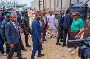 Minister of Interior, Dr. Olubunmi Tunji-Ojo visited Suleja Medium Security Custodial Centre, where 119 inmates escaped following a rainstorm that damaged the facility on Wednesday