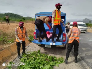 FRSC rescue team at the crash scene