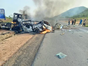 Crash scene at Okene Bypass, Okene-Lokoja road , Kogi