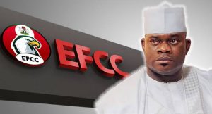 EFCC logo and former Kogi State Governor, Yahaya Bello