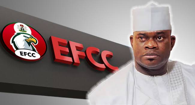 EFCC logo and former Kogi State Governor, Yahaya Bello