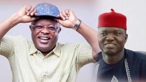 Former Ebonyi State Governor, Dave Umahi and Governor Francis Nwifuru