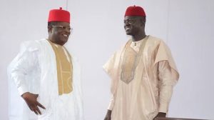Former Ebonyi State Governor, Dave Umahi and Governor Francis Nwifuru