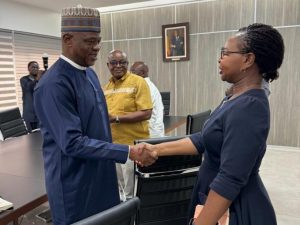 Comptroller-General of Customs (CGC), Bashir Adewale Adeniyi MFR and the Director-General of the Customs Administration of Benin Republic, Mrs Adidjatou Hassan Zanouvi.