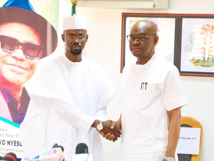 Minister of the Federal Capital Territory (FCT), Mr Nyesom Wike, and the Coordinator of Satellite Towns Development Department (STDD), Mr Abdulkadir Zulkiflu