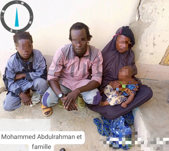 One of the surrendered Boko Haram terrorists and his family