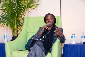 NNPC Ltd's Executive Vice President, Upstream, Mrs. Oritsemeyiwa Eyesan speaks during a panel session organized by the Petroleum Technology Association of Nigeria (PETAN) themed: Sustainable Energy Solutions for Africa’s Future (Nigerian Perspective)”, at the ongoing 2024 Offshore Technology Conference (OTC) in Houston, United States, on Wednesday.
