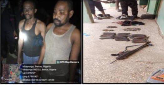 File photo of the rescued victims and the intercepted weapons