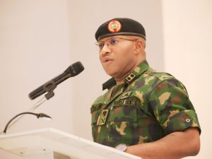 General officer Commanding (GOC) 3 Division Nigerian Army and Commander Operation SAFE HAVEN (OPSH) Major General AE Abubakar