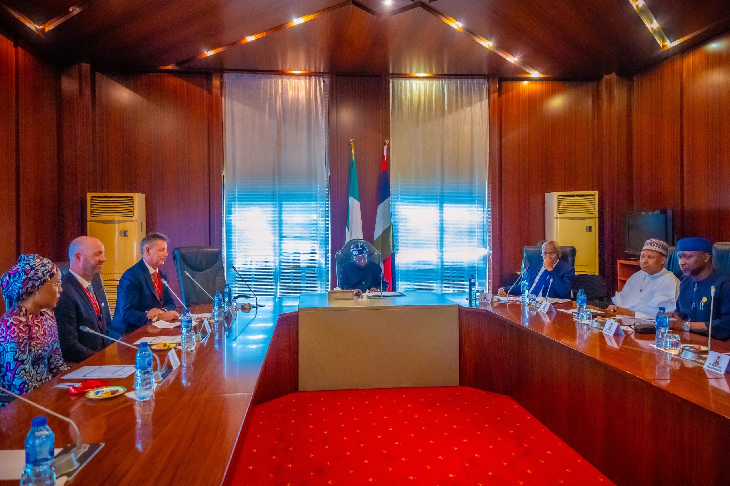 President Bola Tinubu a delegation from Reckitt Benckiser led by the Chief Executive Officer, Mr. Kris Licht, and Chief Olu Falomo, Chairman of Reckitt Benckiser Nigeria Limited