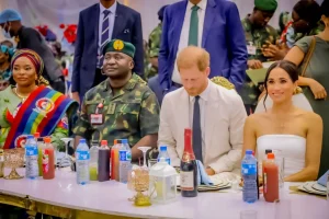 Nigeria's Chief of Defense Staff, CDS Christopher Musa, and the Duke & Duchess of Sussex, Prince Harry and Megha