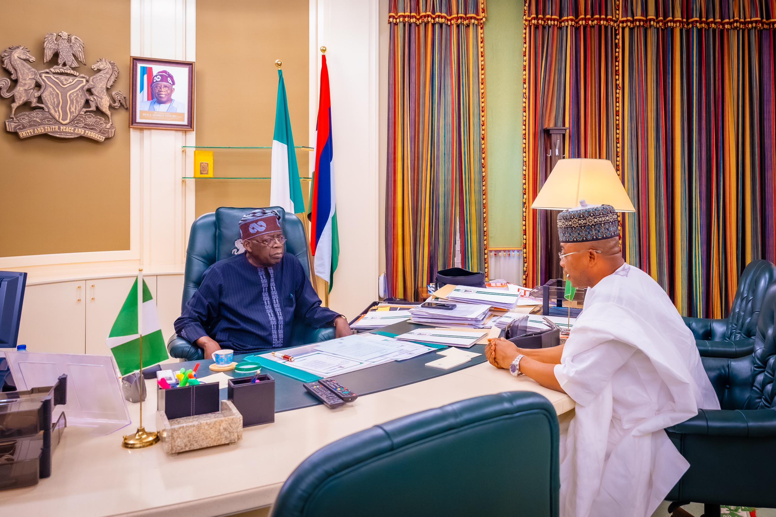 President Bola Tinubu and Kogi State Governor, Usman Ododo at the State House, Abuja