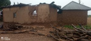 One of the houses destroyed by the rainstorm