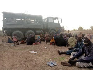 Some of the civilians rescued from Sambisa forest by the Nigerian Army troops Army