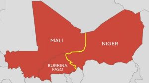 Mali Niger Burkina Faso map