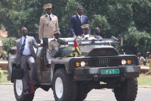 President Faure Gnassingbe in a Military Truck