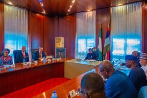President Bola Tinubu in a meeting with a delegation from ExxonMobil Upstream Company, led by its President, Liam Mallon.