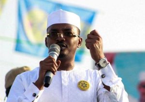 Chad's interim President Deby attends his presidential campaign rally in Moundou