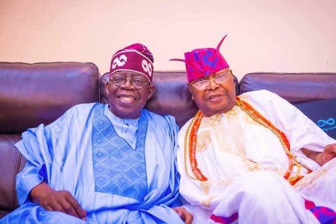 President Bola Tinubu and the Awujale of Ijebuland, Oba Sikiru Adetona