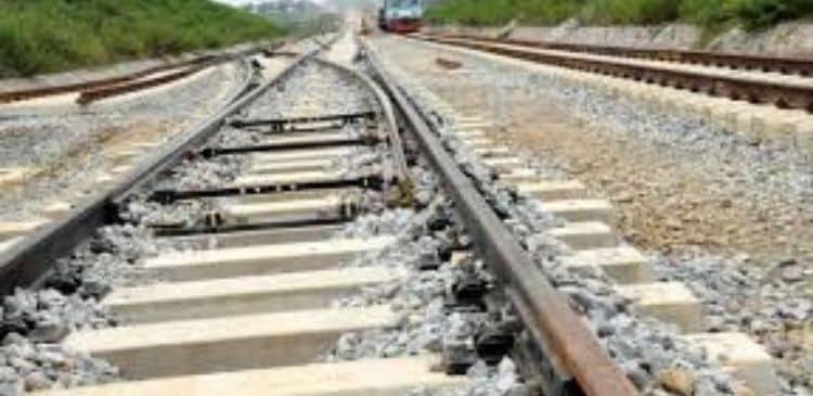 Vandalized railway track