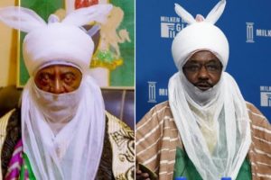 The dethroned Emir of Kano, Ado Bayero and the reinstated Emir of Kano, Lamido Sanusi