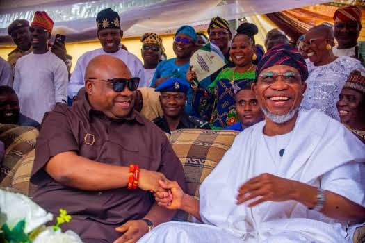 Osun State Governor, Ademola Adeleke and former Governor Rauf Aregbesola
