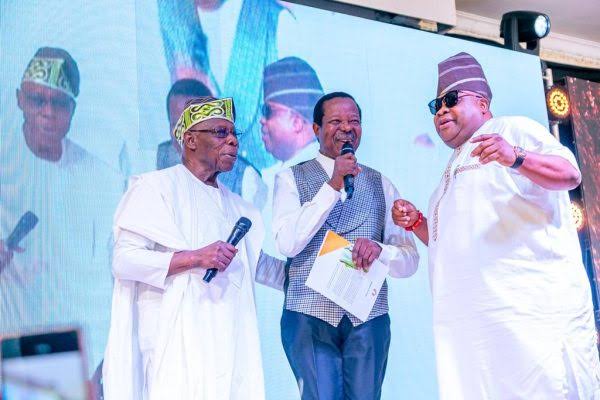 Former President Olusegun Obasanjo and Osun State Governor, Ademola Adeleke