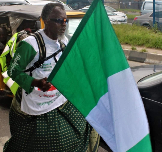 Adventurer, Adjarho Obaro, popularly known as “World Wrapper Man”
