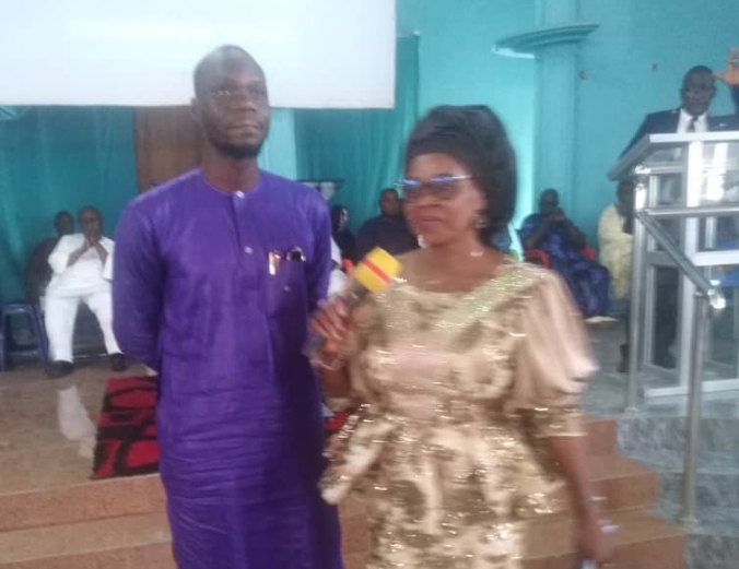 Taraba State Commissioner for Social Justice and Reintegration, Hon. Dr. Filister Irarimam Musa, and her son, Calvin Musa, during a Thanksgiving service at Reformed Church of Christ For Nations (RCCN) Roadblock Jalingo Taraba State