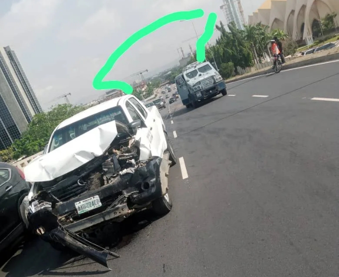 the incident, which occurred on Thursday near the CBN headquarters, involved a bullion van and a Hilux pickup truck.