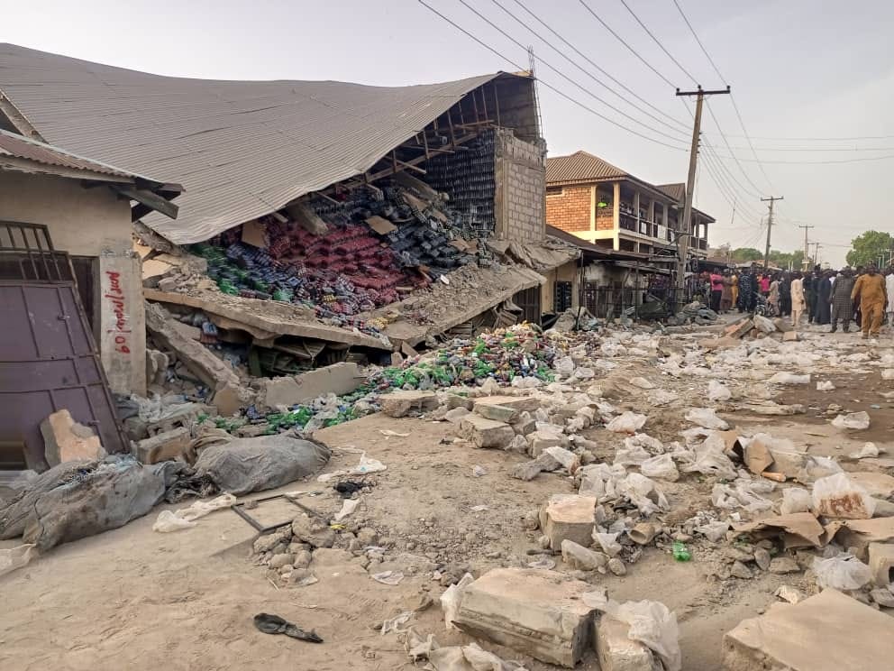 Scene of the collapsed building