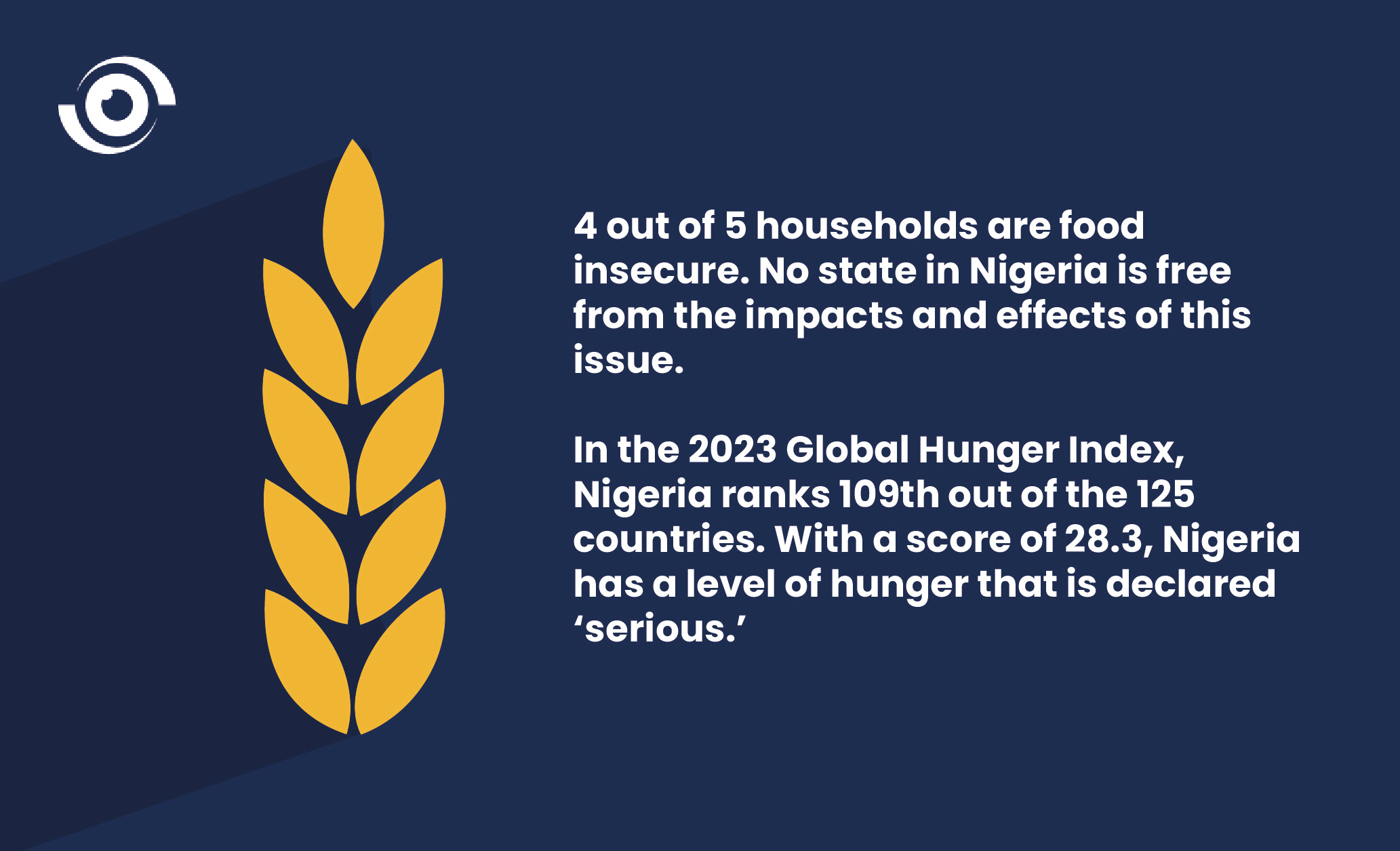 How the Legislature can help boost Nutrition and Food Security in Nigeria 4 4 out of 5 households