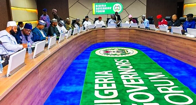 Nigerian Governors in a meeting in Abuja