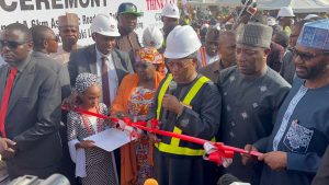 Kaduna State Governor, Sani Uba during the flag off of the road projects
