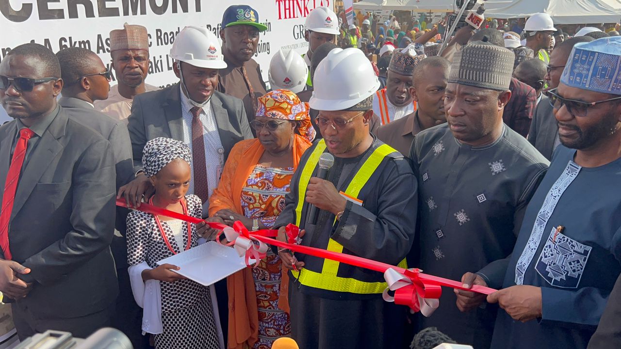 Kaduna State Governor, Sani Uba during the flag off of the road projects