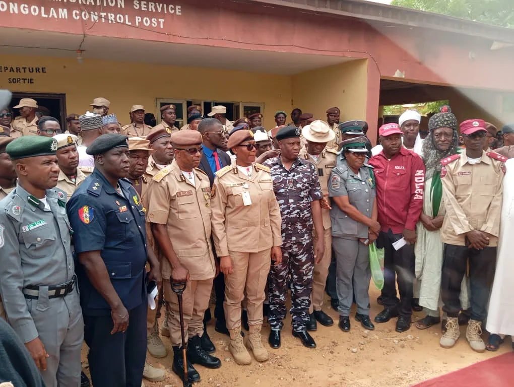 Kemi Nandap, the Comptroller-General of the Nigeria Immigration Service alongside some personnel of the service.