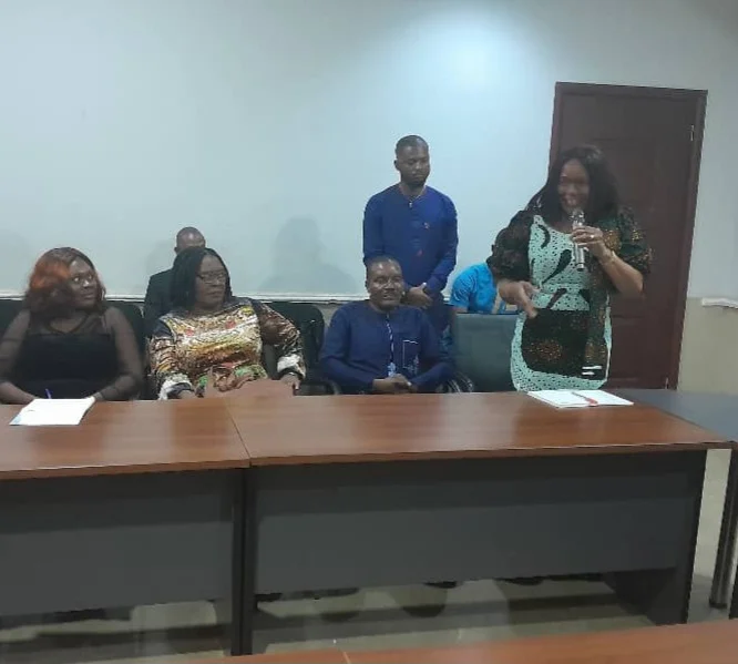 National Librarian, Prof. Chinwe Anunobi, speaking in Awka during her visit to Gov. Chukwuma Soludo of Anambra