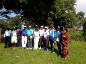 Cross River State Commissioner for Sports, Mrs. Agnes Atsu (in white) with members of the Calabar Golf Club