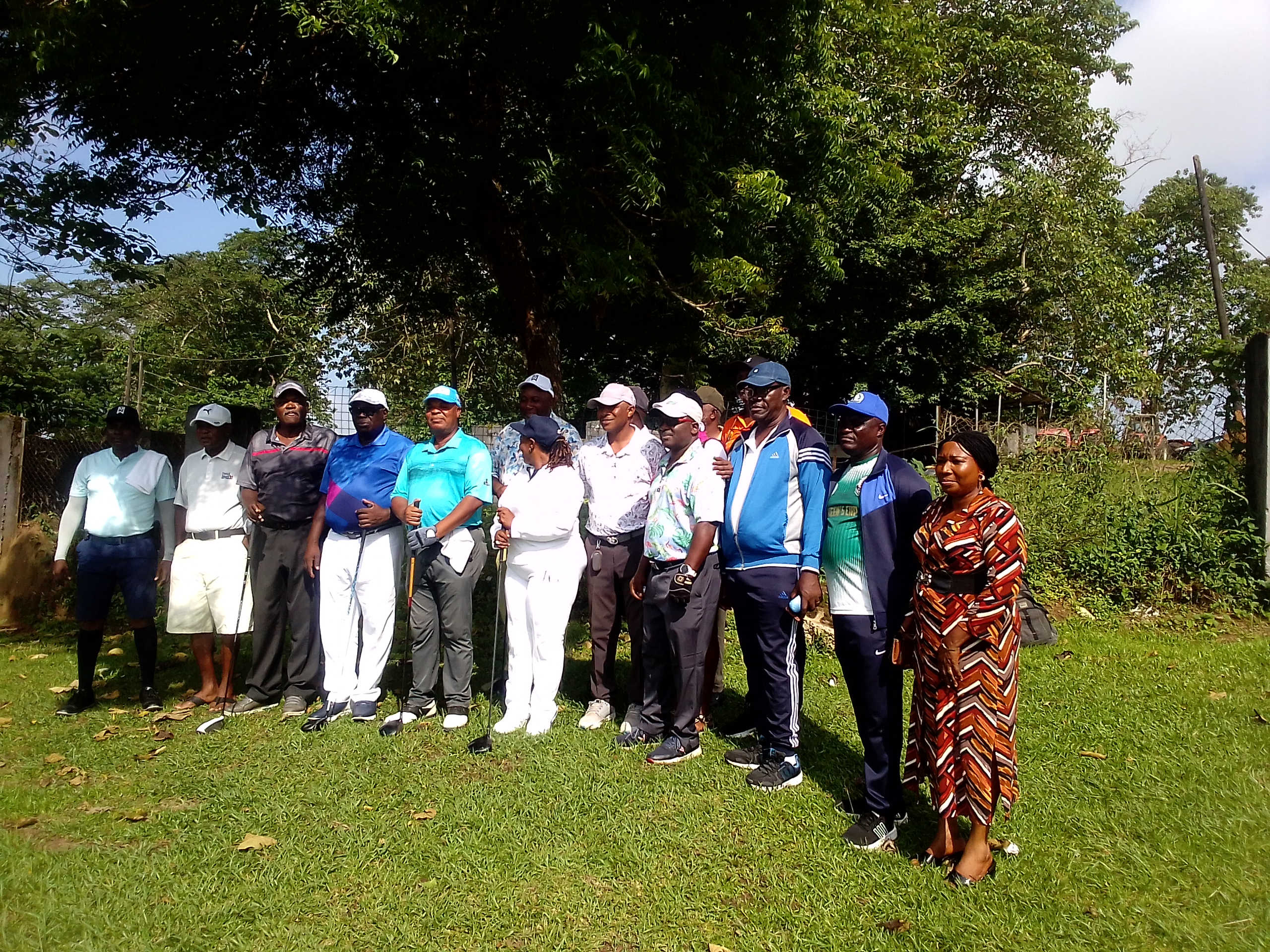 Cross River State Commissioner for Sports, Mrs. Agnes Atsu (in white) with members of the Calabar Golf Club