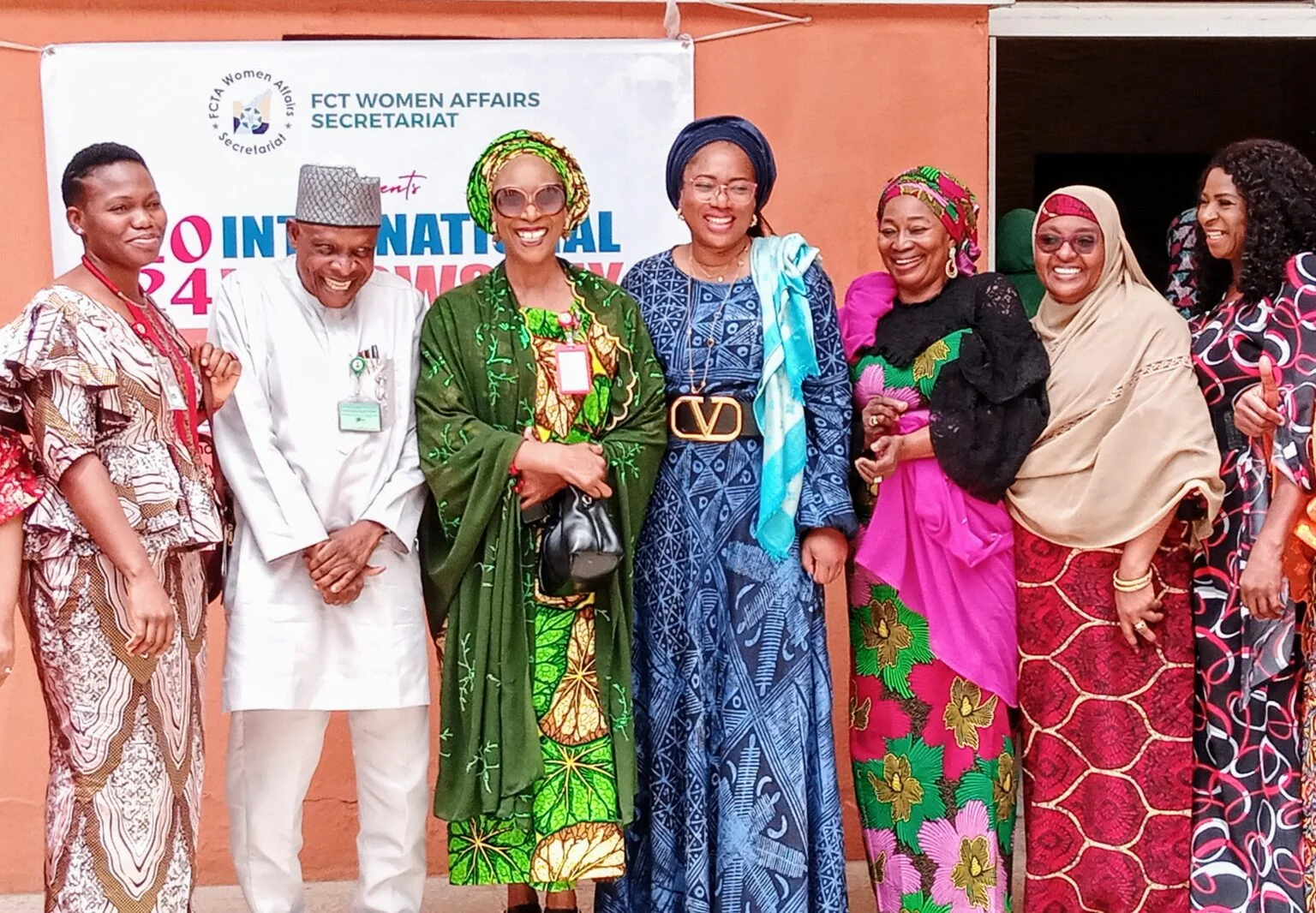 Mandate Secretary, Women Affairs Secretariat, FCTA, Dr Adedayo Benjamins-Laniyi, in a group photograph with others at an event organised to commemorate the 2024 International Widows Day.