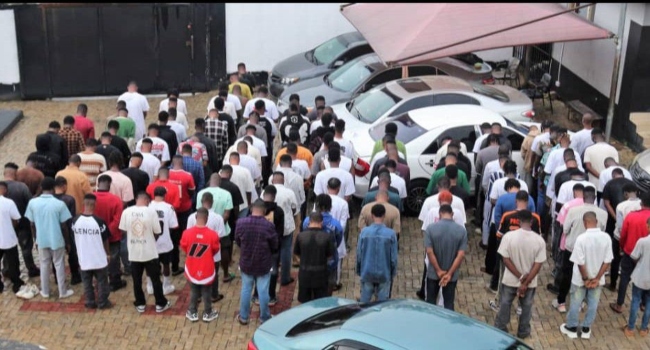 Some suspected Yahoo boys arrested in Akure on June 8, 2024