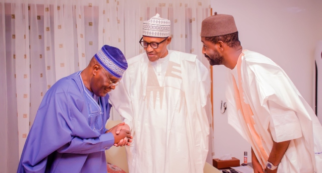 Atiku was accompanied by some PDP chieftains. Photo: X@Buharisallau1
