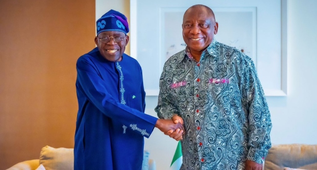 Ramaphosa visits Tinubu in Johannesburg, underscores need for stronger partnership between South Africa and Nigeria 2 ramaphosa tinubu