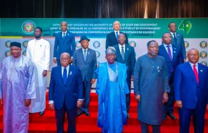 President Bola Tinubu, others during the opening of the 65th Ordinary Session of the Authority of ECOWAS Heads of State and Government on Sunday, in Abuja.